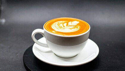 A Stunning Latte Art Aromatic Coffee In A White Cup, Perfect For Coffee Shop Menus And Websites. With Comprehensive Details And Informative Content For Stock Photography Needs