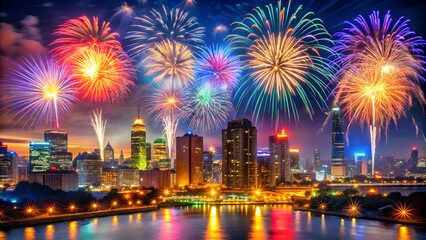 fireworks over the river