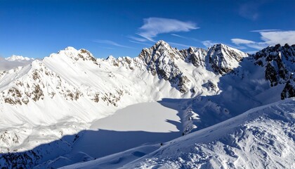 A Stunning Winter Landscape Showcases Snow Capped Mountains, A Frozen Lake, And A Vivid Blue Sky, Evoking Feelings Of Serenity And Adventure. With Comprehensive Details And Informative