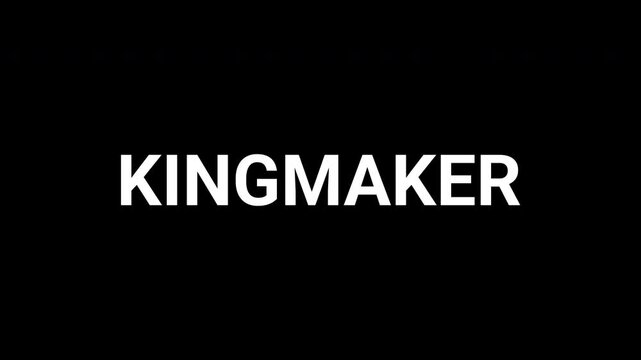 Kingmaker text animation transitions with abstract geometric shapes in black and white. 4K text animated video.