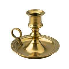 Elegant antique brass candlestick holder with ornate detailing, perfect for cozy ambiance and classic decor.