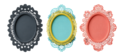 Decorative Vintage Frames in Various Colors for Creative Designs