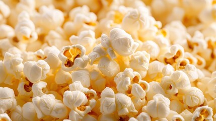 Close-up of freshly popped popcorn kernels