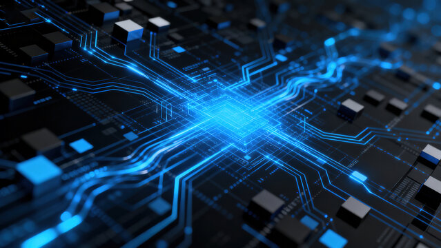 blue circuit board background