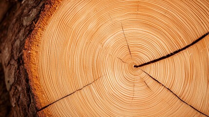 Close-up of a tree stump showcasing growth rings