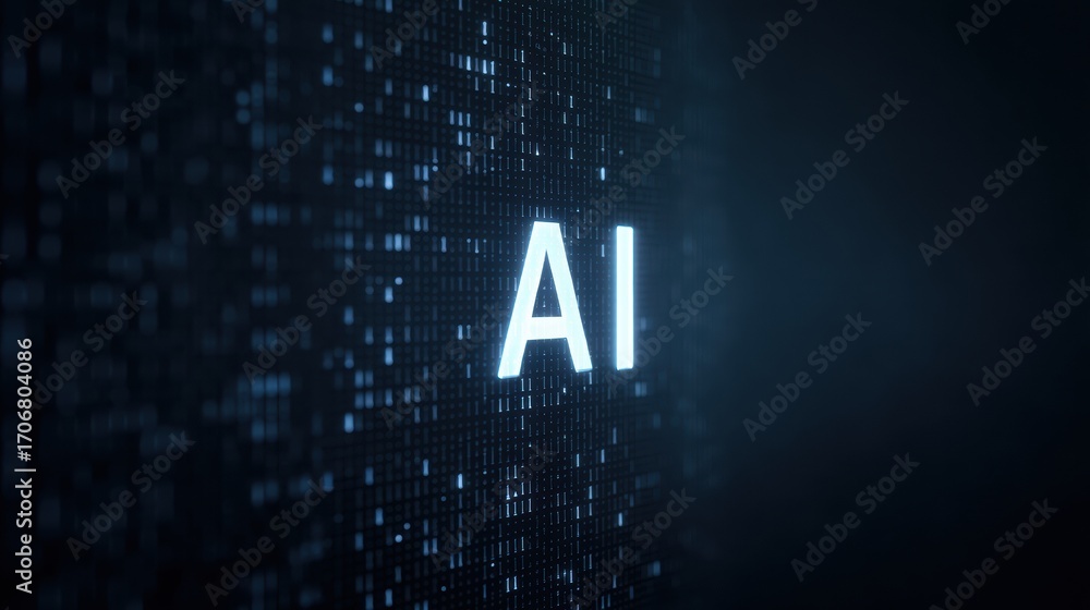 Aufkleber artificial intelligence illuminated text 