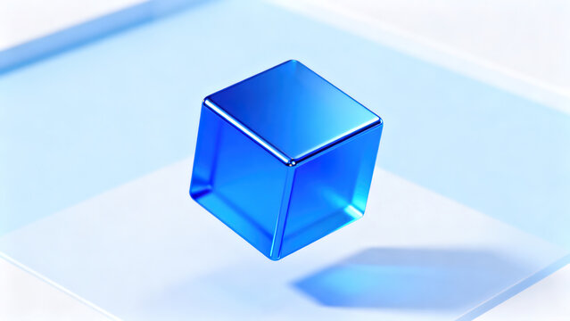 3d blue cubes