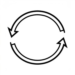 Two overlapping, concentric circles with opposing arrows