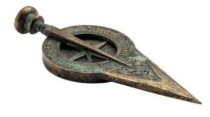 A single old rusty anchor isolated on white background 