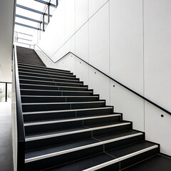 Fototapeta premium Modern staircase ascending towards natural light