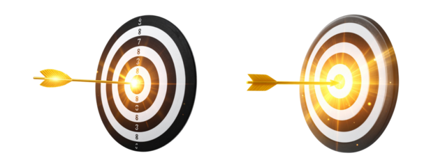  Surreal Fantasy Golden Arrow with Glowing Aura Hitting Target