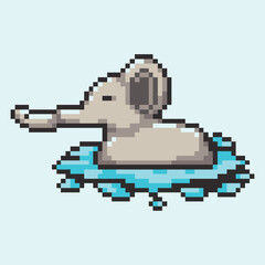 Fototapeta premium this is a elephant in pixel art with colorful color,this item good for presentations,stickers, icons, t shirt design,game asset,logo and project.
