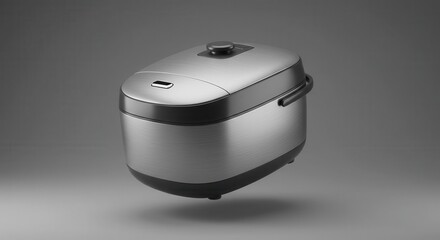 Sleek, modern rice cooker showcases a sophisticated, neutral design.