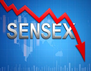 Declining stock market graph