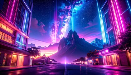 The celestial display captivates the viewer's imagination.  