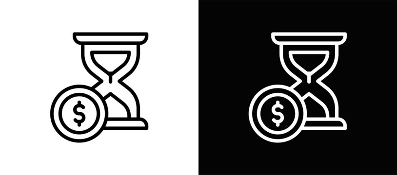 Time-Limited Icon In Black And White Filled Style