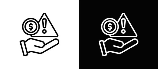 Risk Alert Icon In Black And White Filled Style