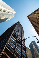 Urban skyscraper skyline in downtown Chicago