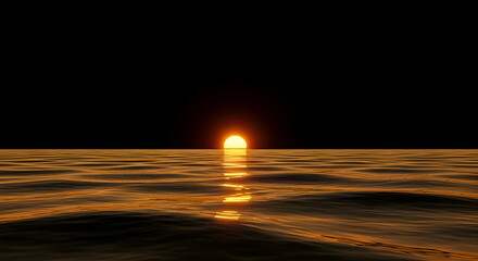 Golden Sunset Reflection on Ocean Waves