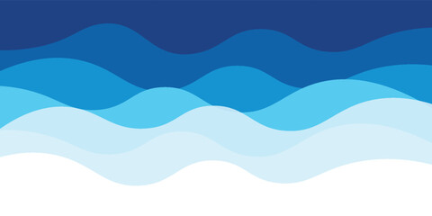 Sea waves layered vector background illustration and sea beach vector illustration eps10.