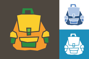 Bag Colored Filled Icon made in Cutout and Flat Design in Three Color Style