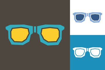 Sunglasses Colored Filled Icon made in Cutout and Flat Design in Three Color Style