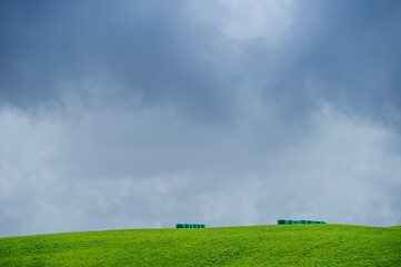 Hokkaido's great nature, green earth, thunderstorm clouds in Summer