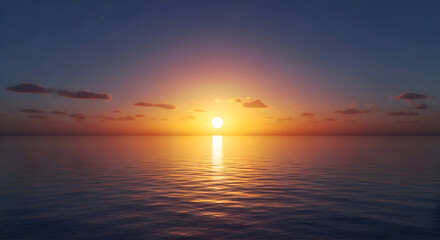 Ocean Sunset Reflection with Calm Water