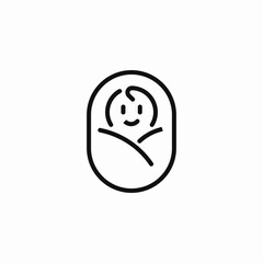 swaddled baby icon icon sign vector