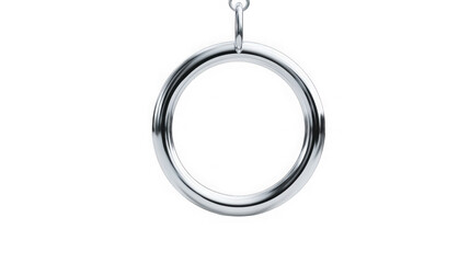 Close-up of polished silver rings suspended against a dark void symbolizing unity or connection transparent background
