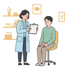 Obraz premium Doctor explaining medical chart to a patient.