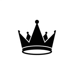 A regal black crown with pointed peaks and a rounded base isolated on a white background design element created with generative ai
