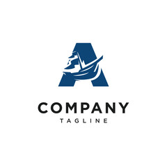 Letter A Sailing Logo Icon Vector