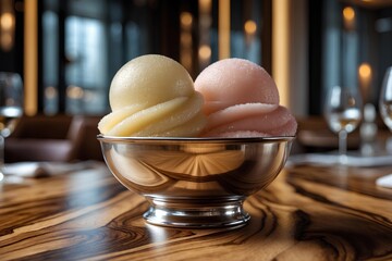 Champagne Sorbet (France) - World of Ice Cream brings sparkling sophistication with a refreshing fusion of crisp champagne notes and icy delight, creating a frozen masterpiece of French elegance