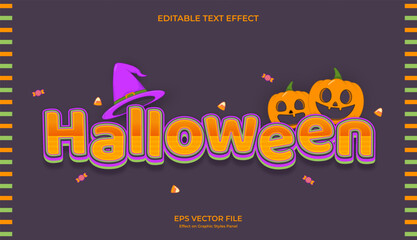 decorative halloween pumpkin editable text effect design