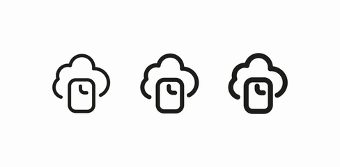 cloud storage file icon sign vector