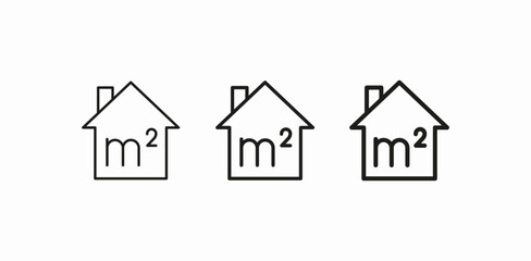 house square meters icon sign vector