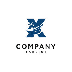 Letter X Sailing Logo Icon Vector