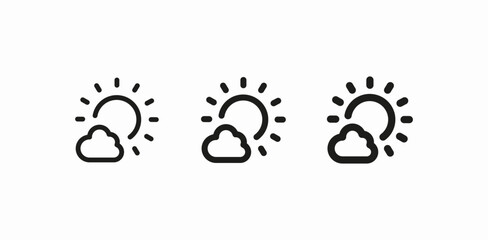 sun behind cloud icon sign vector