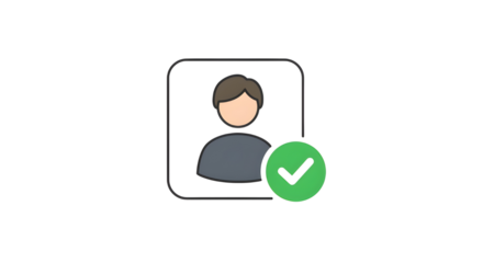 Approved profile avatar icon vector isolated PNG with Transparent Background