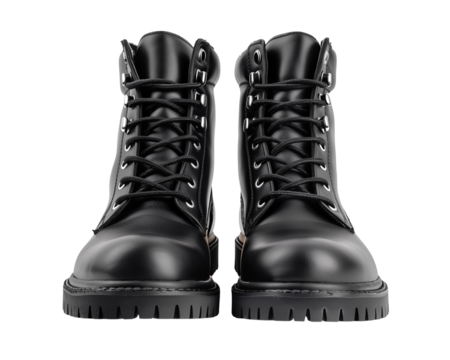 Pair of lace-up leather boots