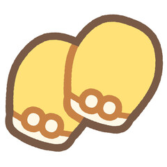 シンプルでかわいいベビーミトンのアイコンイラスト素材