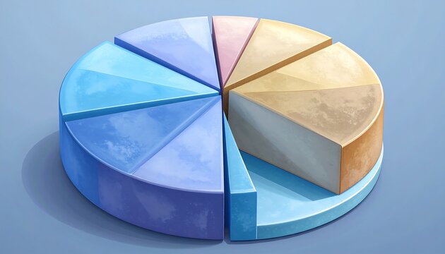 3D pie chart with pastel colors