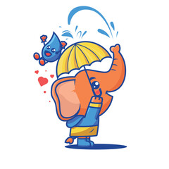 cute elephant and friend