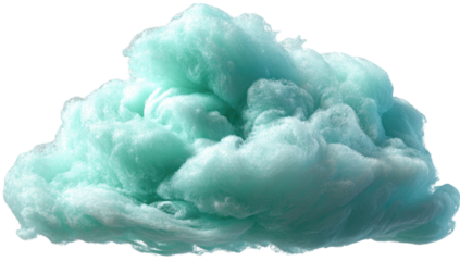 Light teal fluffy candy cloud