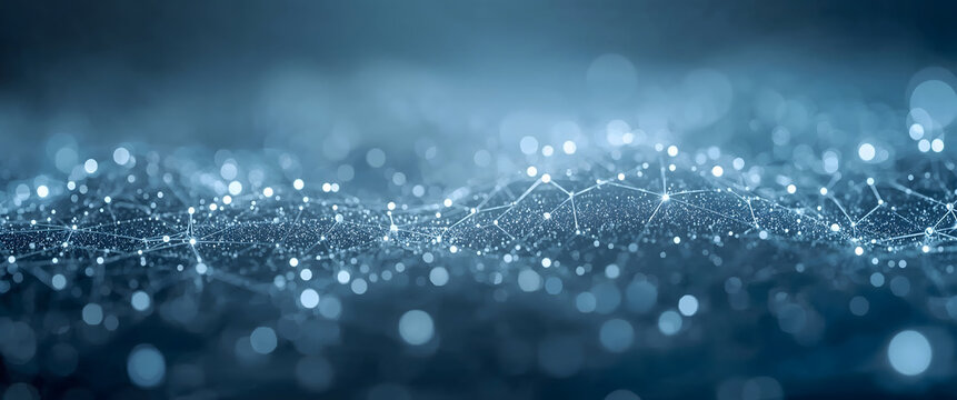 light blue bokeh background with glowing web connection lines in abstract digital network wallpaper background