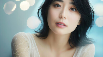 柔らかな光に包まれた女性のポートレート