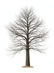 Barren tree silhouette isolated background nature image minimalist style vertical viewpoint seasonal change concept