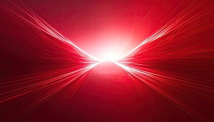 Red abstract light rays converge on a bright center