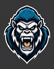 Angry gorilla head graphic